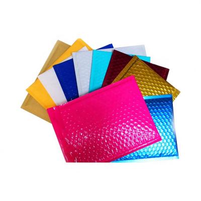 China Recycled Metallic Materials Foil Rose Gold Custom Logo Padded Bubble Envelopes Mailing Bags Poly Bubble Mailer for sale