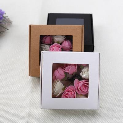 China Recycled Materials Printing Paper Custom Packaging Box With Clear Window for sale