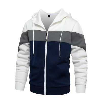 China Breathable Wholesale Men Zip Up Hoodie Custom Logo Color Block Hoodie Custom Embroidery Manufacturer Hoodie Vendors for sale