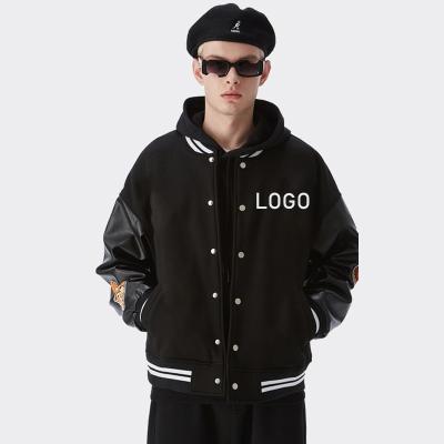 China Custom Men's Newcomer QUICK DRY Leather Baseball Duffle Sleeve Newcomer Men's Starter Varsity Jacket With Leather Sleeves for sale