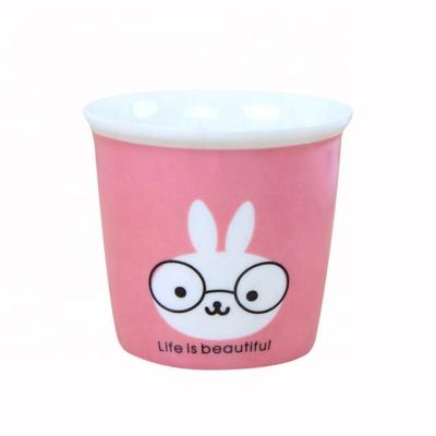 China Viable can be logo customized red ceramic dessert cake bowl ceramic dessert ice cream cup for sale