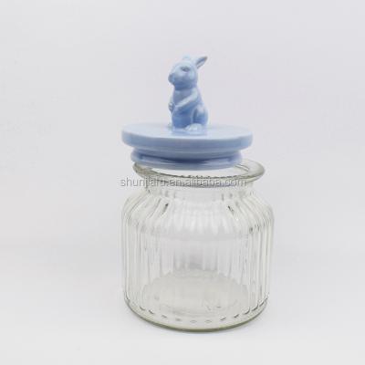 China Factory Direct Viable Wholesale Tea Coffee Sugar Food Storage Canister Cookie Glass Jar With Ceramic Lid for sale