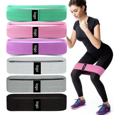 China Durable Custom Logo Resistance Exercise Hip Band Loop Exercise Resistance Bands High Quality Elastic Fabric for sale