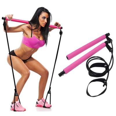 China Wholesale Durable Good Quality Home Workout Yoga Exercise Stick Pilates Resistance Band Kit Pilates Bar for sale