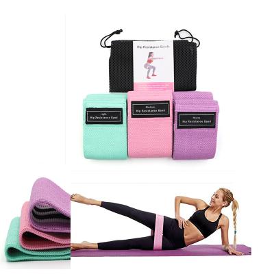 China Home Yoga Fitness Elastic Logo Cloth Hip Circle Durable Custom Loop Resistance Bands Booty Bands for sale