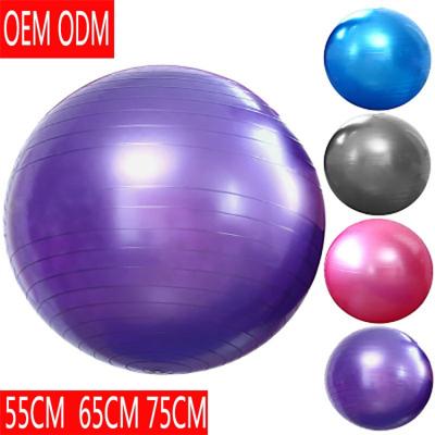 China Wholesale Custom Logo 55cm 65cm 75cm Anti-burst Thick PVC Fitness Yoga Ball Pilates Yoga Ball Anti-burst Yoga Ball for sale