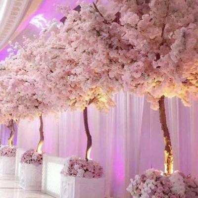 China Wholesale Cheap White Plastic Flower Environmental Friendly Cherry Blossom Tree In Indoor Artificial Wedding Centerpieces for sale