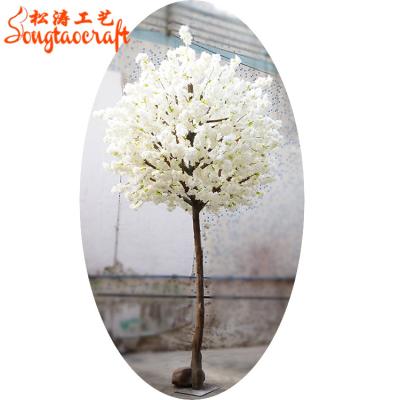 China Real Romantic Wooden Tree 10Ft White Environmental Friendly Cherry Blossom Tree For Sale Artificial Wedding Decoration for sale