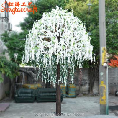 China 6M Artificial Ivy Plant Faux Wisteria Flowers Vines Leaves Transitional Hanging Tree for Wedding Decoration for sale