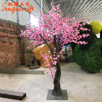 China Contemporary Japanese Indoor Fake Flower Tree Sakura Plum Ornamental Cherry Peach Blossom Trees for sale