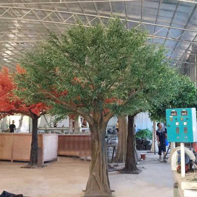 China Environmental Friendly China Make Customized Size Fiberglass Trunk Artificial Olive Trees Plants For Indoor Landscape Decoration for sale