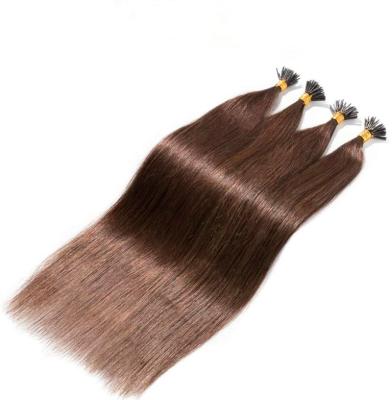 China Kinky Curl Wholesale Remy Human I Tip Hair Extension Double Drawn 100% Russian Human I tip Hair Extensions for sale