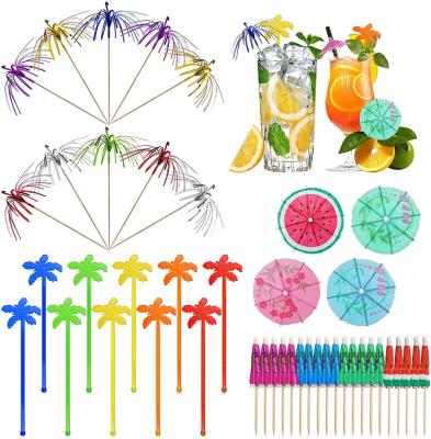 China Disposable Estick Decoration Tied Bamboo Fruit Cocktail Skewers Flag Cocktail Umbrella Wholesale Customized Picks for sale