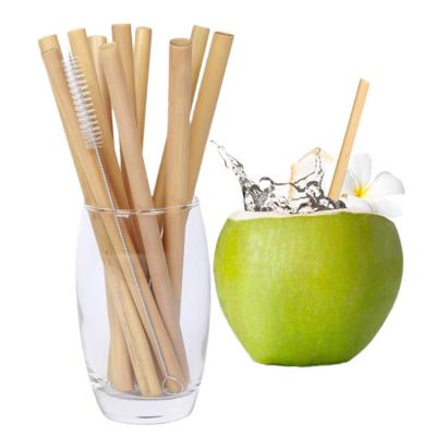 China For Drinking Bamboo Fiber Straw Green And Yellow Drinking Straw Brush And Cloth Bag Straw With Green Skin Bamboo Starch Plant Estick for sale