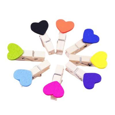 China Estick Wholesale Mini Baby Food Hair Tie Puzzle Eco-friendly Color Material Rainbow Clothes Ring Flat Love And Heart Peg For Photos Wooden for sale