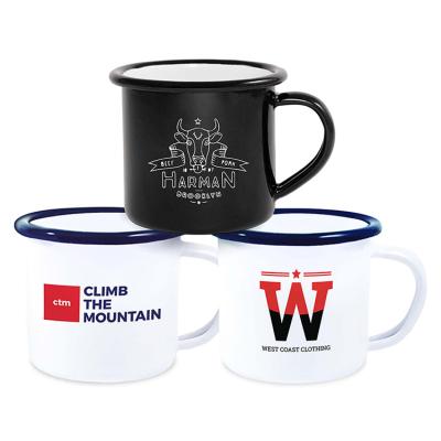 China 20 Viable Years Of Genuine Factory Logo Sublimation Blank Enamel Mug Custom Made For Christmas Gift for sale