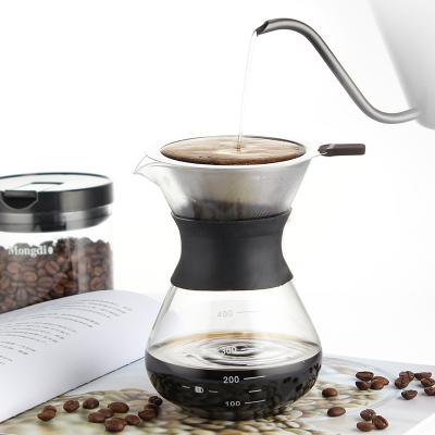 China Amazon Viable Hot Selling Portable Manual Coffee Maker 200ML Mini Espresso Glass Dripper Filter for sale