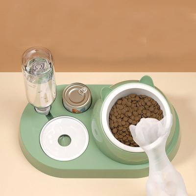 China Automatic 4 in 1 Custom Color Function Logo Stainless Steel Metal Material Cat Milk Food Feeder for sale