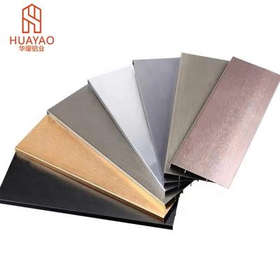 China Customized Extruded Aluminum Design For Sound Amplifier Aluminum Alloy Brushed Wall Cover Skirting Board Floor Cover for sale