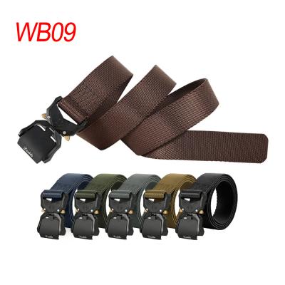 China Tactical Belt Men's Fabric Nylon Belt Metal Buckle Military Belt For Hunting Rising Sports Waistbelt WB09 for sale