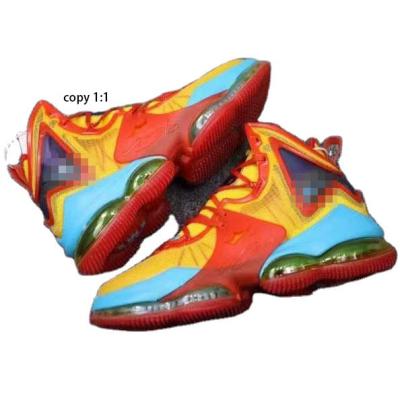 China Cushioning Nikke LeBronn James 19 Generation Air Cushion Basketball Shoes Restoration Red, Yellow And Blue Perfect Ratio for sale