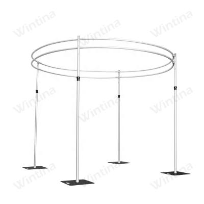 China Portable Cheap Wedding Stage Decoration Bottom Drape Double Aluminum Round Pipe Bottom Drape for sale