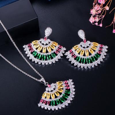 China TRENDY 925 Sterling Silver Red Jewelry Set With Dangling Earring And Ring High Quality for sale