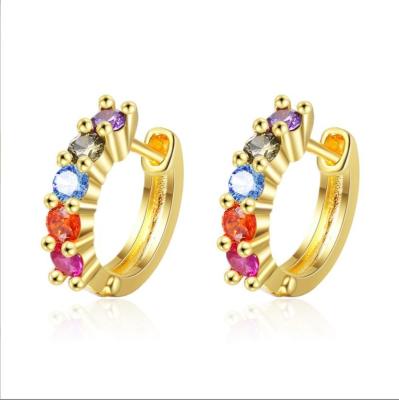 China Hiphop 18k 14k Gold Plated Small Gold Wholesale Fancy Earrings For Woman for sale