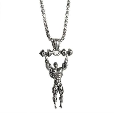 China Hiphop Gym Jewelry Dumbbell Pendant for sale