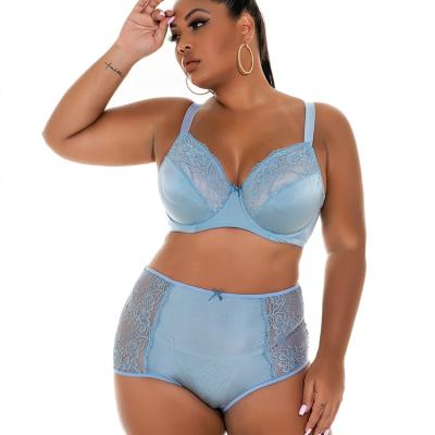 China 2021 QUICK DRY high quality sexy lace plus size bra and panty sets women underwear set for sale