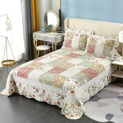 China Custom Modern Home Choice Washable Bed Cover 3 Piece Nondisposable Cotton Quilt Patchwork Bed Quilt Bedspreads for sale