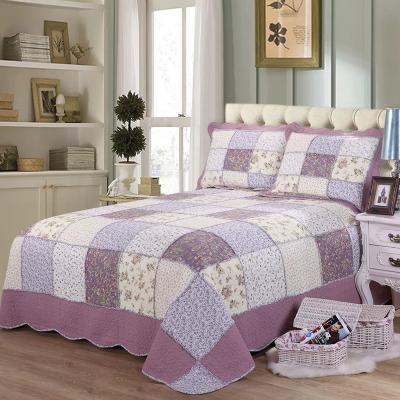 China Nondisposable hot sale patchwork bed spread factory price custom quilt bed cover set quilt bed cover set for double bed comforter set for sale