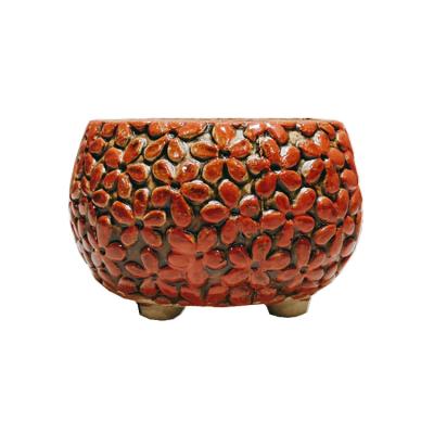 China Korean creative pastoral flowerpot three-dimensional ceramic fleshy gypsophila plant relief flowerpot small wholesale for sale