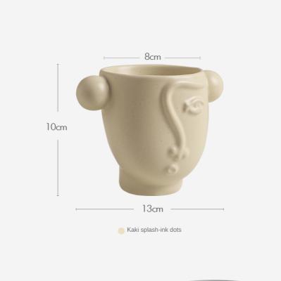 China Personality Viable Creative Trend Face Breakfast Drinks Mug Large Capacity Ceramic Mug for sale