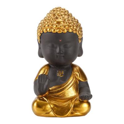 China Zen Art Folk Ceramics Clay Purple Gold and Small Tathagata Ornaments Tea Ornaments Creative Home Accessories for sale