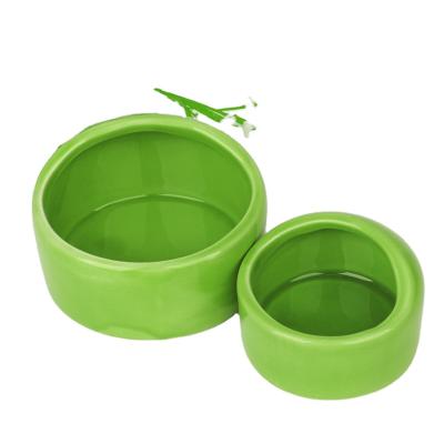 China Viable Wholesale Ceramic Hamster Pot Semicircular Anti-bite Pet Bowl Anti-rotation Top Feeding Bowl for sale