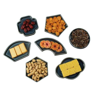 China Viable Creative Simple Zen Dish Fruit Dish Dessert Dish Living Room Office Ceramic Home and Refreshment Snacks for sale