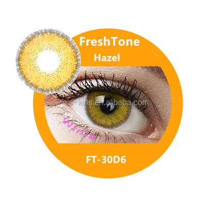 China FreshTone Diva Hazel, Diva Gray Best in Dark Eyes Plano Color Contact Lenses with Lens Case FTCL for sale