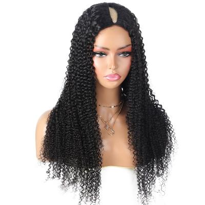 China 2022 New Arrival 10A Glueless Hair V Part Wig Indian Raw Curly Curly Thin Curly Part Wig Mix With Your Own Hairline Thin Part Wig for sale