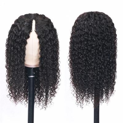 China Wholesale MYLOCKME Curly Curly Glueless No Missing Brazilian Curly Curly V Shape Hair Wig No Glue V Part U Part Thin Wigs Updated Part for sale