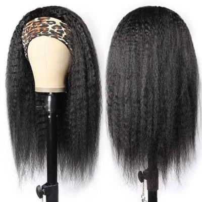 China Body Wave/Straight/Kinkycurly/Loose Wave Wholesale Cuticle Aligned Virgin Wig with Headband Tied Curly Straight Afro Curly Headband Wigs Hair for Black Women for sale