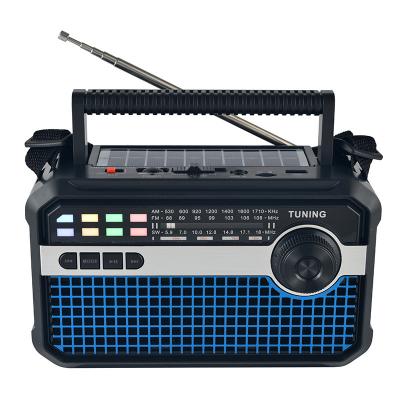 China HS-2625 PORTABLE Vintage Style Portable Emergency Radio Rechargeable Solar Powered Radio With Lights Suitable For Outdoors for sale