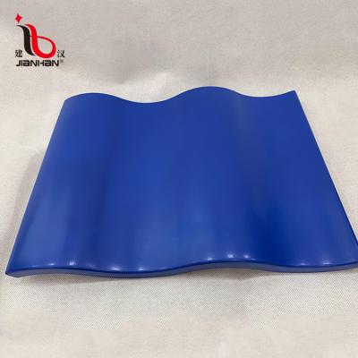 China Modern blue exterior building corrugated aluminum sheet metal aluminum solid commercial exterior cladding panel facade curtain wall for sale