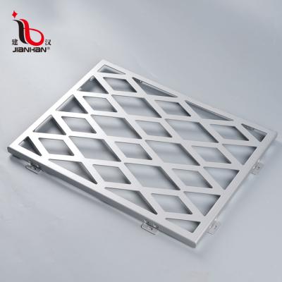 China Modern Good Quality Aluminum Building Facade Rhombus Shape Easy To Install Aluminum Carved Panel for sale