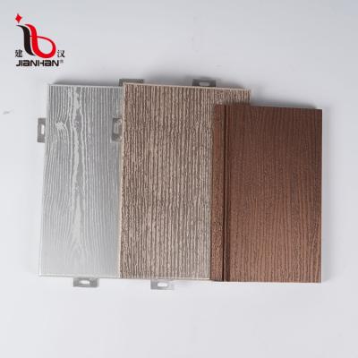 China Modern Customized Aluminum Facade Aluminum Wood Panel Rectangle Metal Grain Walls Apartment Screen Veneer Wood Effect Aluminum Sheets for sale