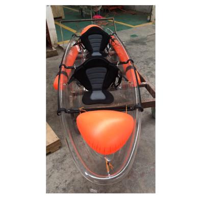 China PC IMPORTED Launched New Recreational Clear Kayak New Design Crystal See Through Transparent Canoe for sale