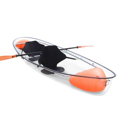 China 2019 New Arrivals Full Clear Polycarbonate Kayak Transparent Double Seat Canoe Bottom Kayak for sale