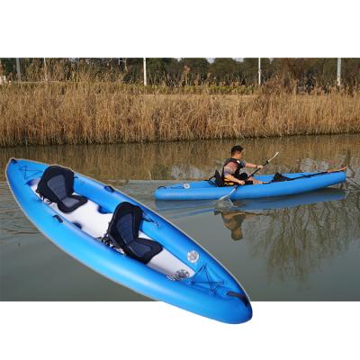 China Wholesale Custom Durable Inflatable Boat PVC Kayaks Boat 3.85m Foldable Inflatable Kayak 2 Person Foldable Inflatable for sale