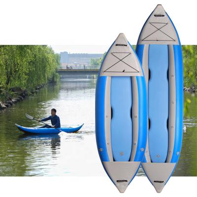 China Hot Selling Dorp Point KUDO OUTDOOR Water Rowing Boat Air Folding Inflatable Kayak For 1 People for sale