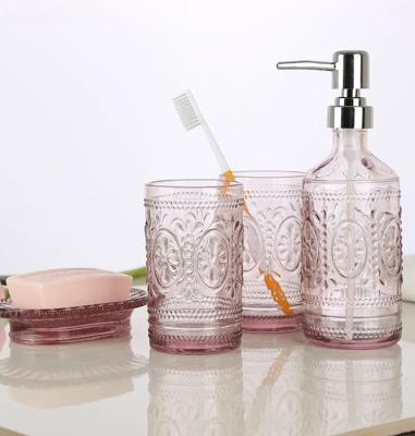 China Viable Fancy Transparent Glass Foam Soap Dispenser Shower Room Mason Jar With Glass Pump for sale